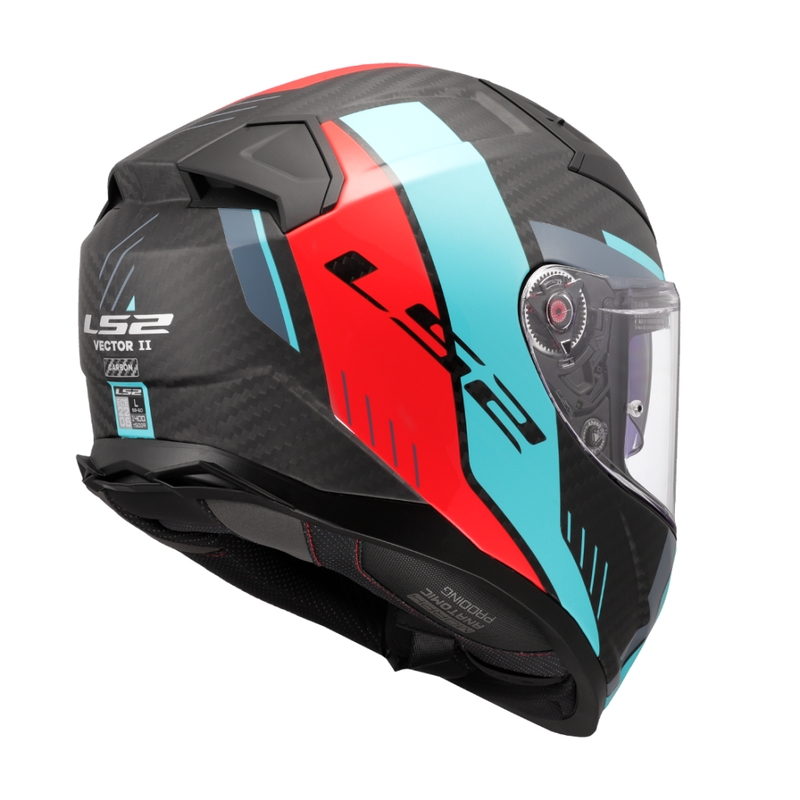 Integrální helma na motorku LS2 FF811 Vector II C Grid červeno-tyrkysová