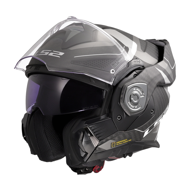 Překlápěcí helma na motorku LS2 FF901 Advant X C Horizon stříbrno-šedá