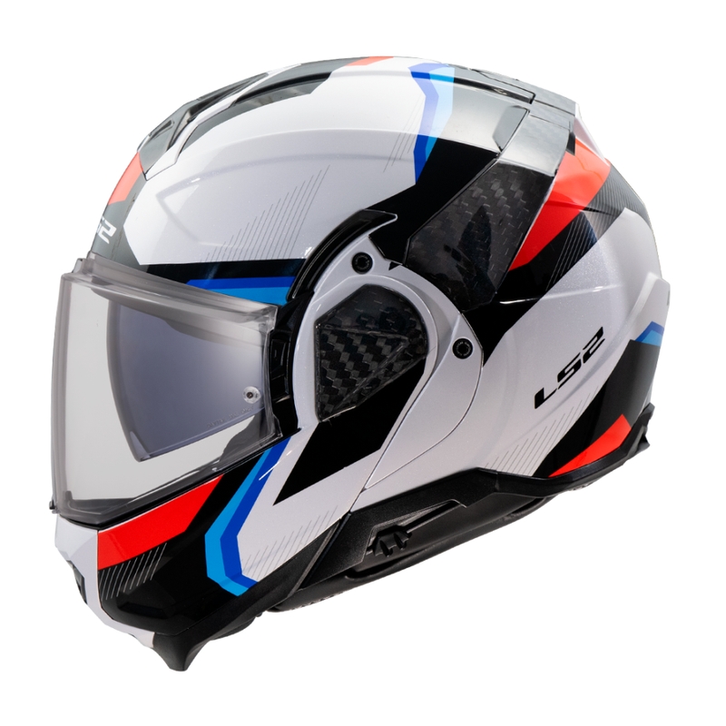 Překlápěcí helma na motorku LS2 FF910 Advant II Triple bílo-modro-červená