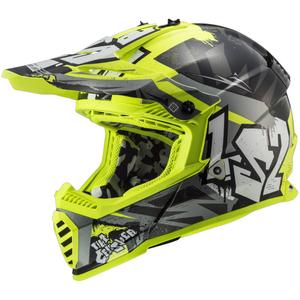 Dětská motokrosová přilba LS2 MX437 Fast EVO Mini Crusher černo-žlutá