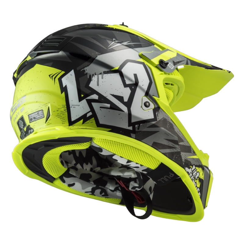 Dětská motokrosová přilba LS2 MX437 Fast EVO Mini Crusher černo-žlutá