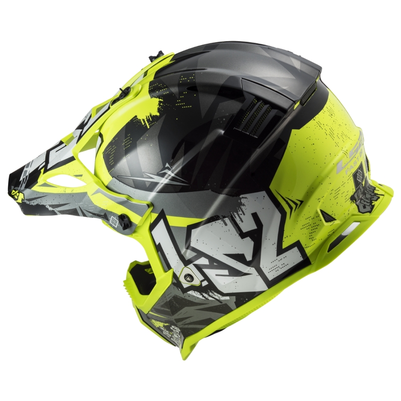 Dětská motokrosová přilba LS2 MX437 Fast EVO Mini Crusher černo-žlutá