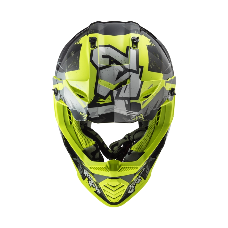 Dětská motokrosová přilba LS2 MX437 Fast EVO Mini Crusher černo-žlutá