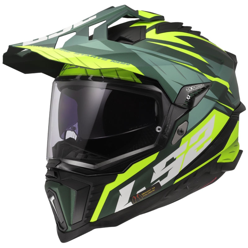 Enduro helma na motorku LS2 MX701 Explorer Spire zeleno-fluo žlutá
