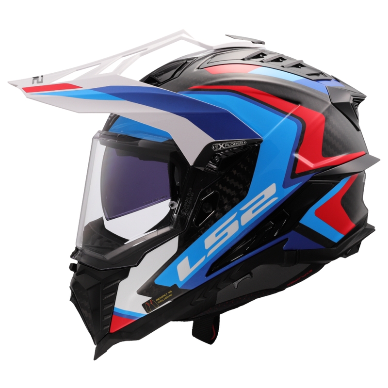 Enduro helma na motorku LS2 MX701 Explorer C Frontier II bílo-modrá
