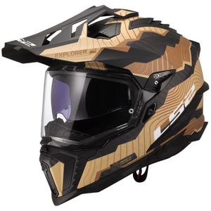 Enduro helma na motorku LS2 MX701 Explorer C Trick hnědo-písková