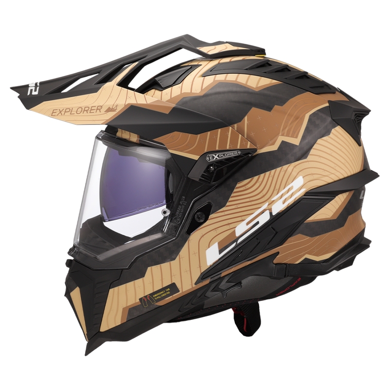 Enduro helma na motorku LS2 MX701 Explorer C Trick hnědo-písková