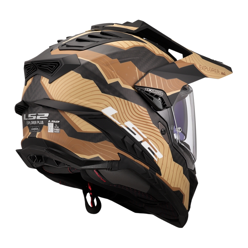 Enduro helma na motorku LS2 MX701 Explorer C Trick hnědo-písková
