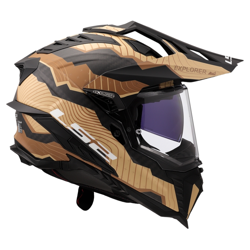 Enduro helma na motorku LS2 MX701 Explorer C Trick hnědo-písková