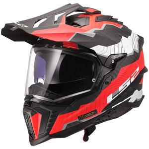 Enduro helma na motorku LS2 MX701 Explorer C Trick bílo-červená