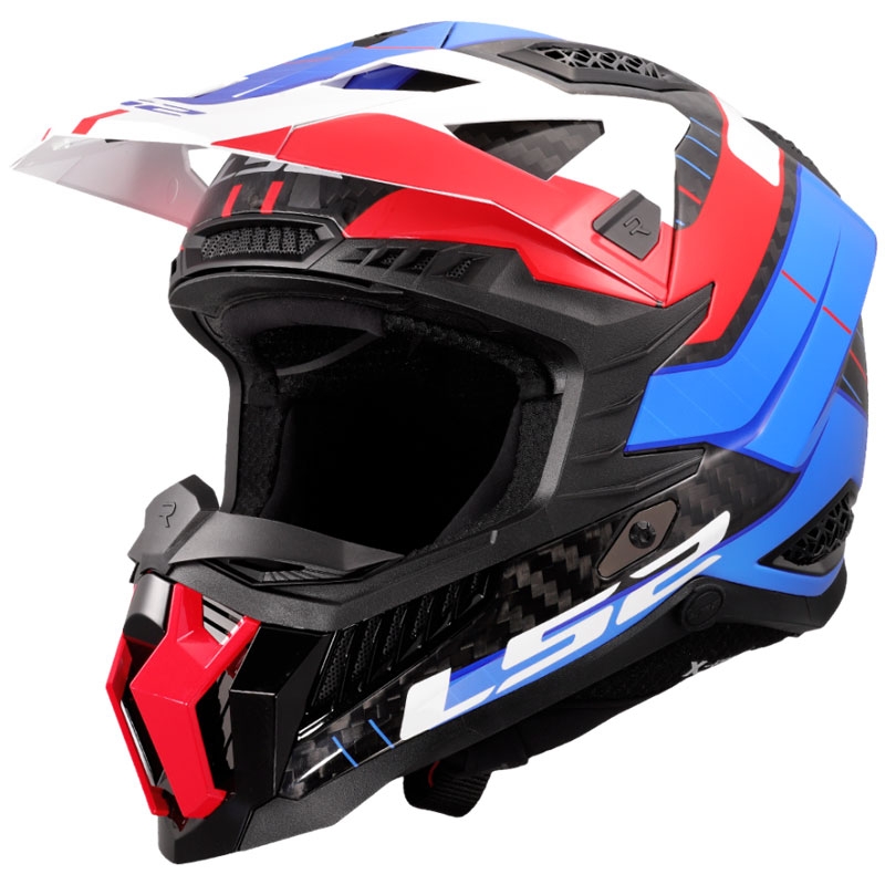 Motokrosová helma LS2 MX703 X-Force Galuo bílo-červeno-modrá Velikost: XS