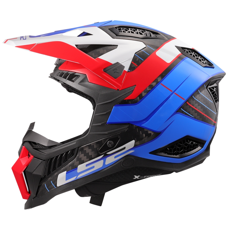 Motokrosová helma LS2 MX703 X-Force Galuo bílo-červeno-modrá