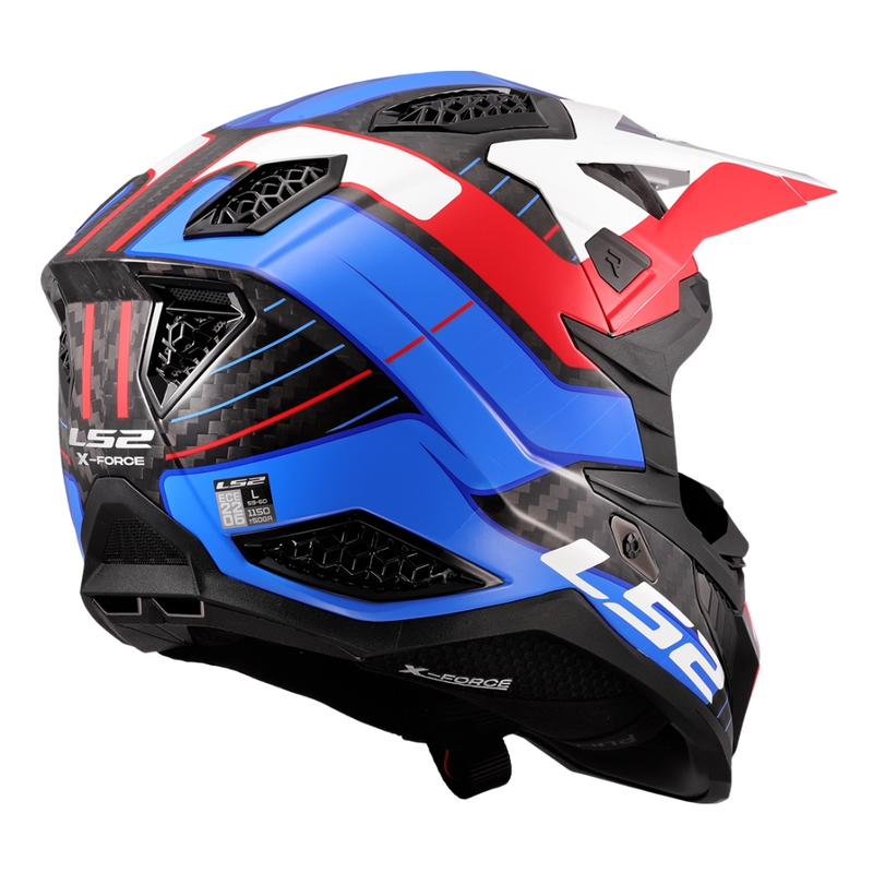 Motokrosová helma LS2 MX703 X-Force Galuo bílo-červeno-modrá