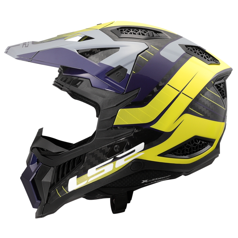 Motokrosová helma LS2 MX703 X-Force Galuo šedo-fluo žlutá