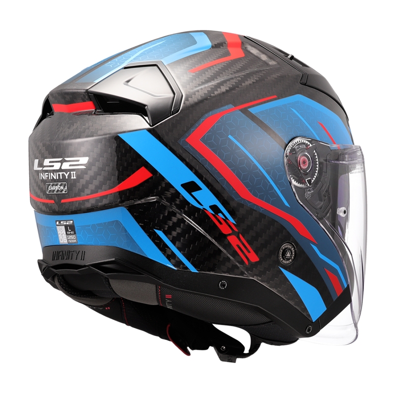 Otevřená helma na motorku LS2 OF603 Infinity II C Urus modro-červená