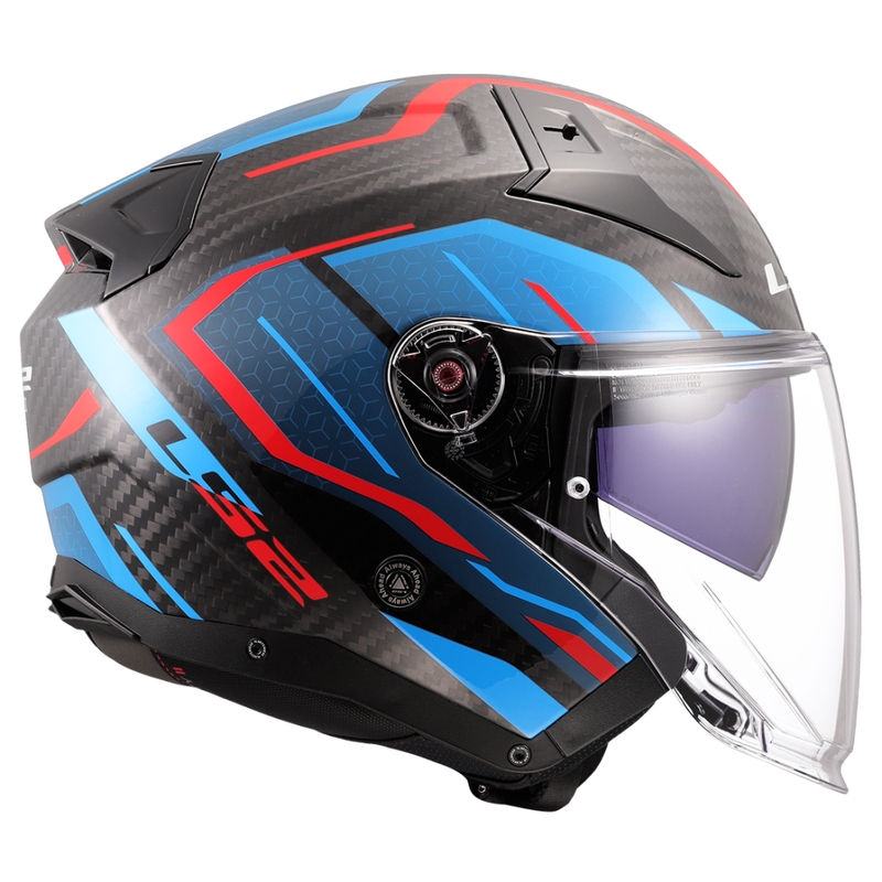 Otevřená helma na motorku LS2 OF603 Infinity II C Urus modro-červená