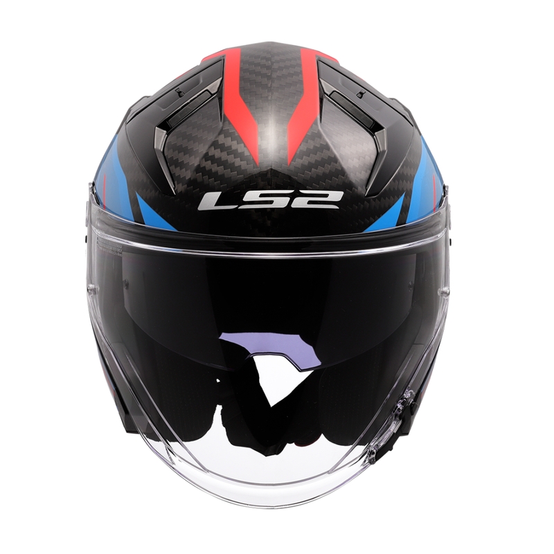 Otevřená helma na motorku LS2 OF603 Infinity II C Urus modro-červená