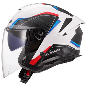 Otevřená helma na motorku LS2 OF618 Verso II Air bílo-modro-červená