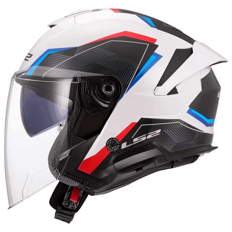 Otevřená helma na motorku LS2 OF618 Verso II Air bílo-modro-červená