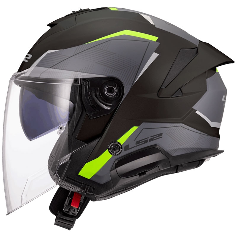 Otevřená helma na motorku LS2 OF618 Verso II Air černo-fluo žlutá