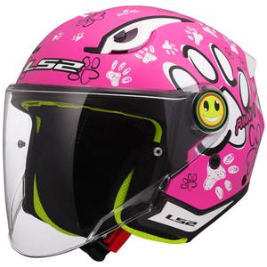 Dětská otevřená helma na motorku LS2 OF622 Funny II Paws růžová