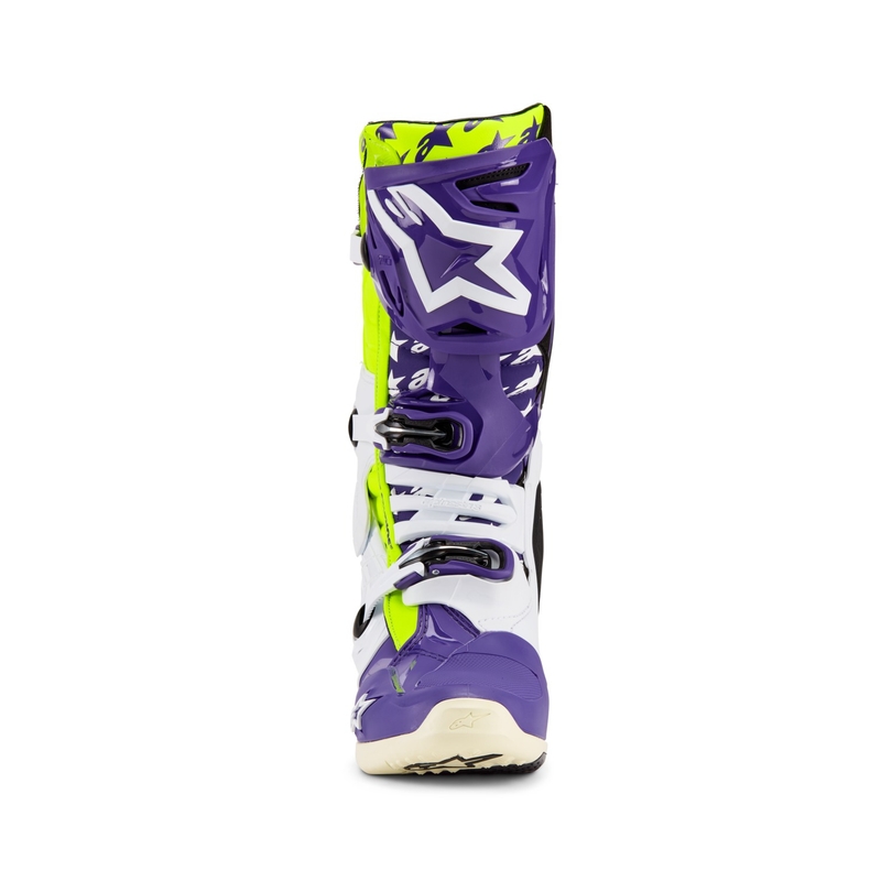 Boty na motorku Alpinestars TECH 10 limitovaná edice Dirt Studios fialovo-bílo-fluo žluté