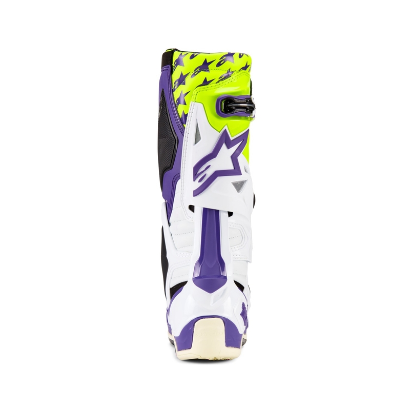 Boty na motorku Alpinestars TECH 10 limitovaná edice Dirt Studios fialovo-bílo-fluo žluté