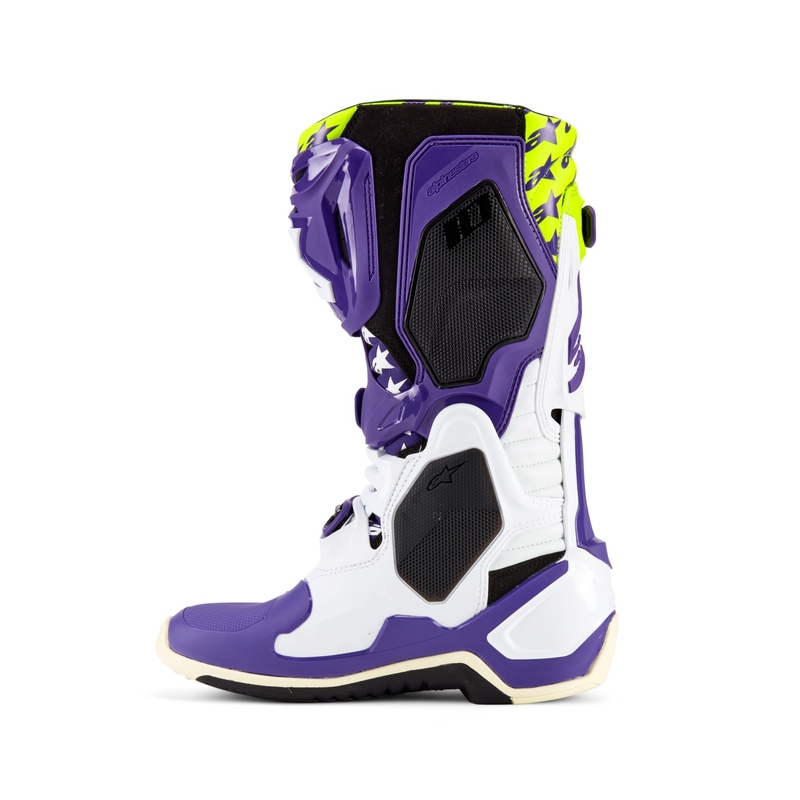 Boty na motorku Alpinestars TECH 10 limitovaná edice Dirt Studios fialovo-bílo-fluo žluté