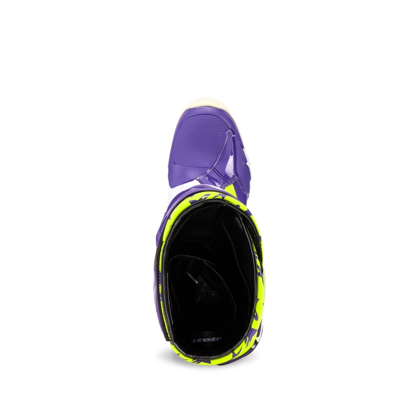 Boty na motorku Alpinestars TECH 10 limitovaná edice Dirt Studios fialovo-bílo-fluo žluté