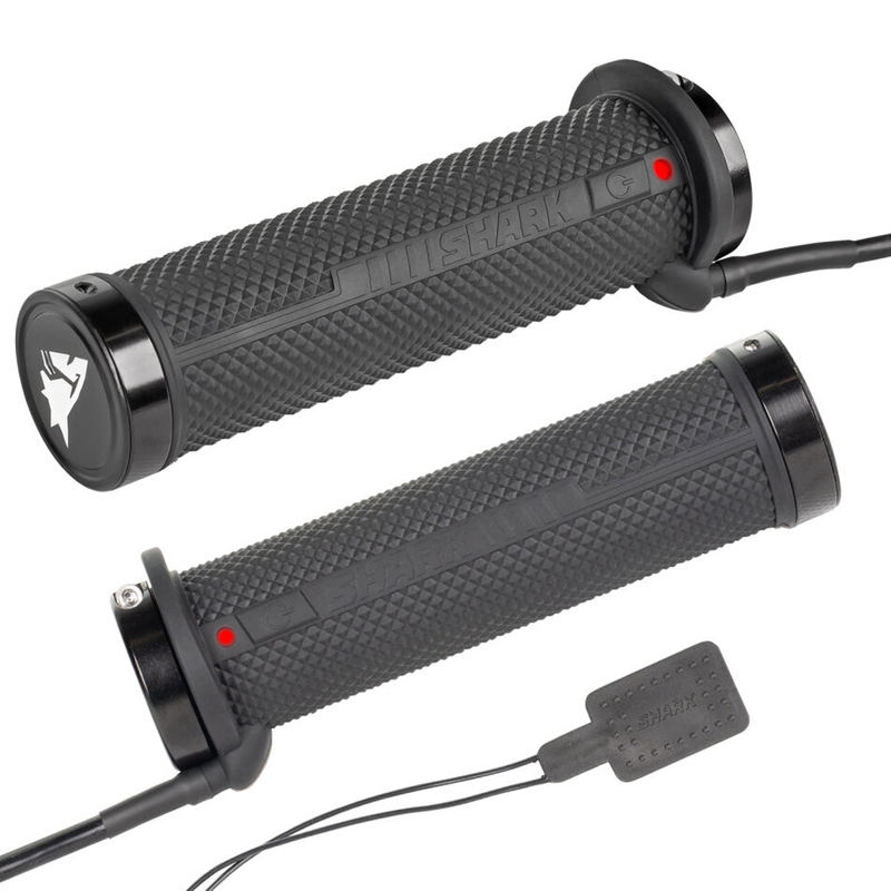 Vyhřívané ATV rukojeti SHARK Lock-On s integrovaným ovládáním + výhřev palce