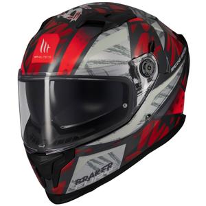 Integrální helma na motorku MT Braker SV Fury černo-šedo-červená