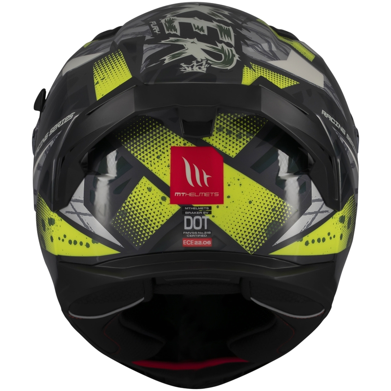 Integrální helma na motorku MT Braker SV Fury šedo-fluo žlutá