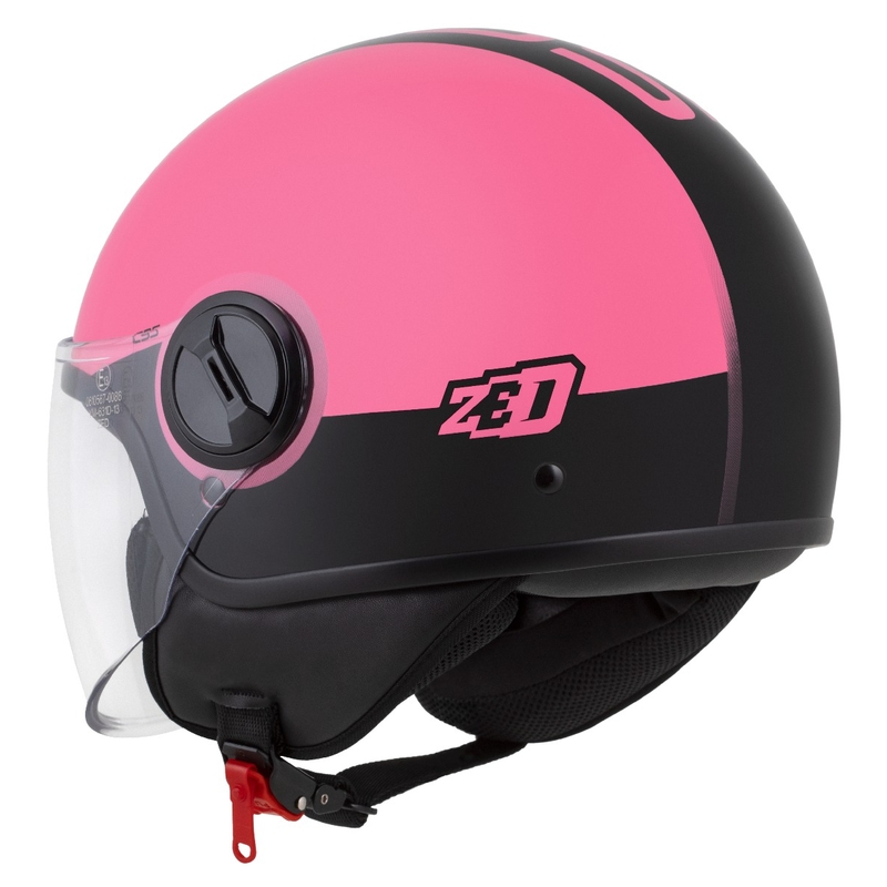 Otevřená helma na motorku ZED C35 růžovo-černá