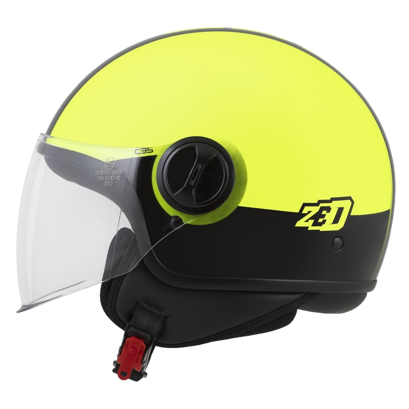 Otevřená helma na motorku ZED C35 fluo žluto-černá