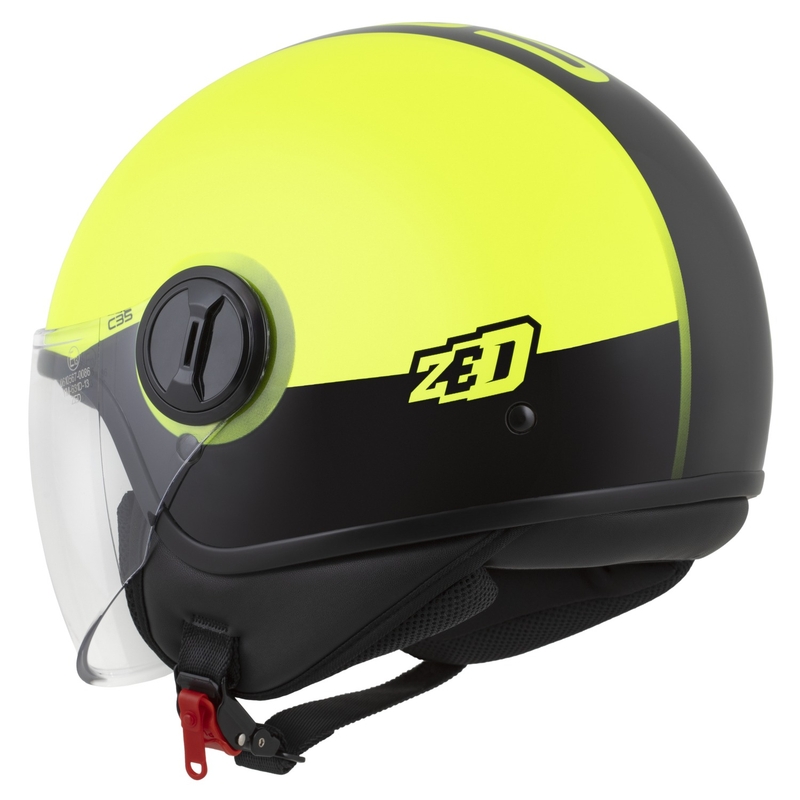 Otevřená helma na motorku ZED C35 fluo žluto-černá