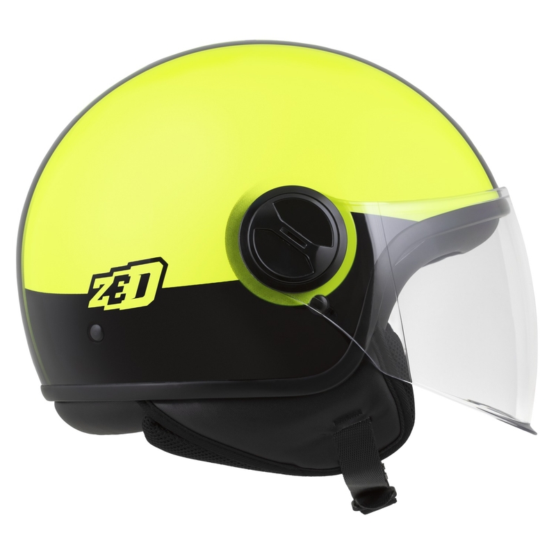 Otevřená helma na motorku ZED C35 fluo žluto-černá
