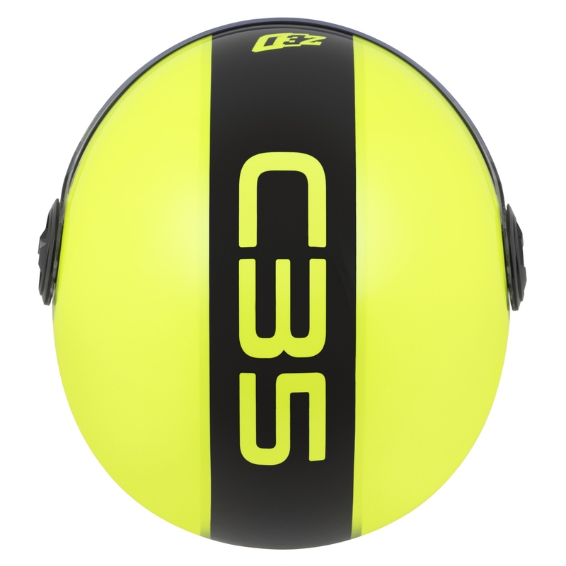 Otevřená helma na motorku ZED C35 fluo žluto-černá