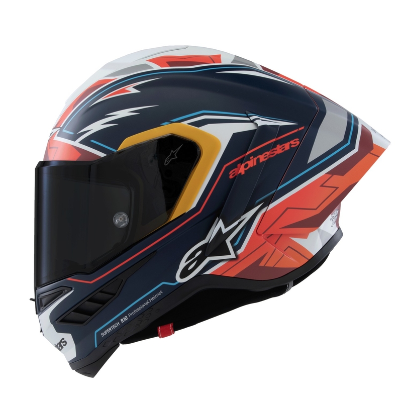 Integrální helma na motorku Alpinestars Supertech R-10 limitovaná edice Pedro Acosta matná modro-červeno-bílá