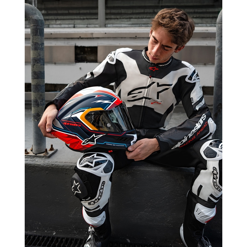 Integrální helma na motorku Alpinestars Supertech R-10 limitovaná edice Pedro Acosta matná modro-červeno-bílá