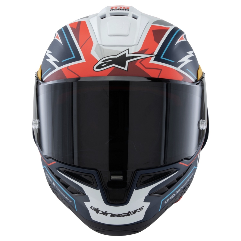 Integrální helma na motorku Alpinestars Supertech R-10 limitovaná edice Pedro Acosta matná modro-červeno-bílá