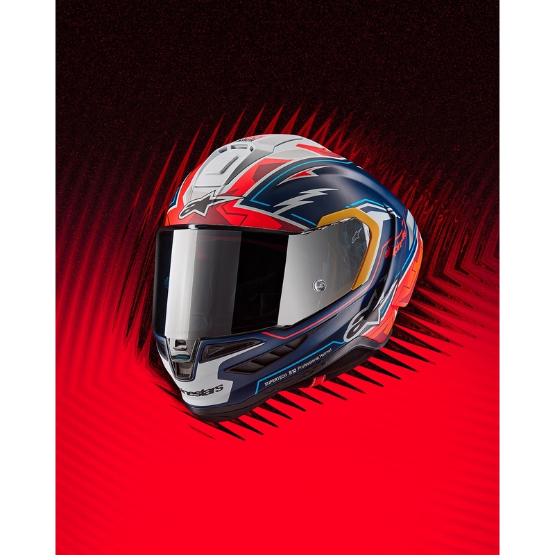 Integrální helma na motorku Alpinestars Supertech R-10 limitovaná edice Pedro Acosta matná modro-červeno-bílá