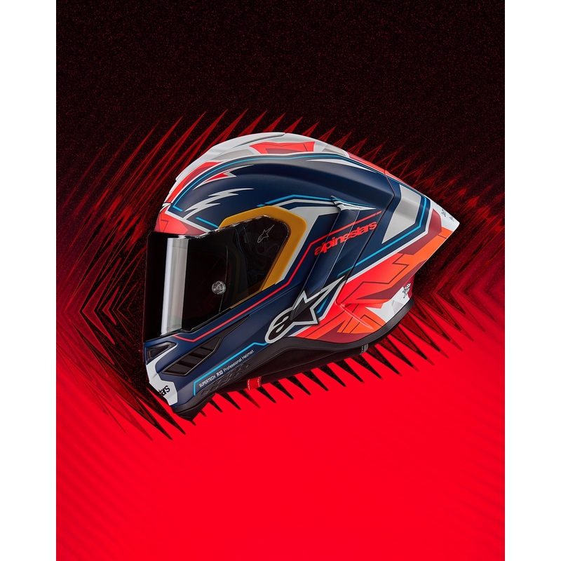 Integrální helma na motorku Alpinestars Supertech R-10 limitovaná edice Pedro Acosta matná modro-červeno-bílá