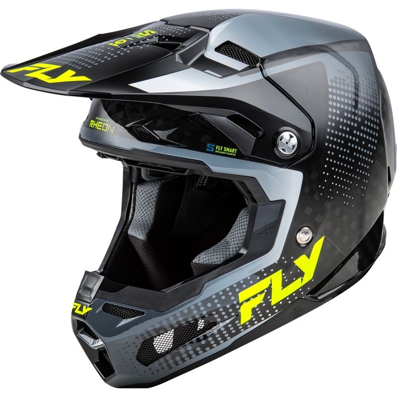 Motokrosová helma na motorku FLY Racing Formula S Carbon šedo-fluo žlutá