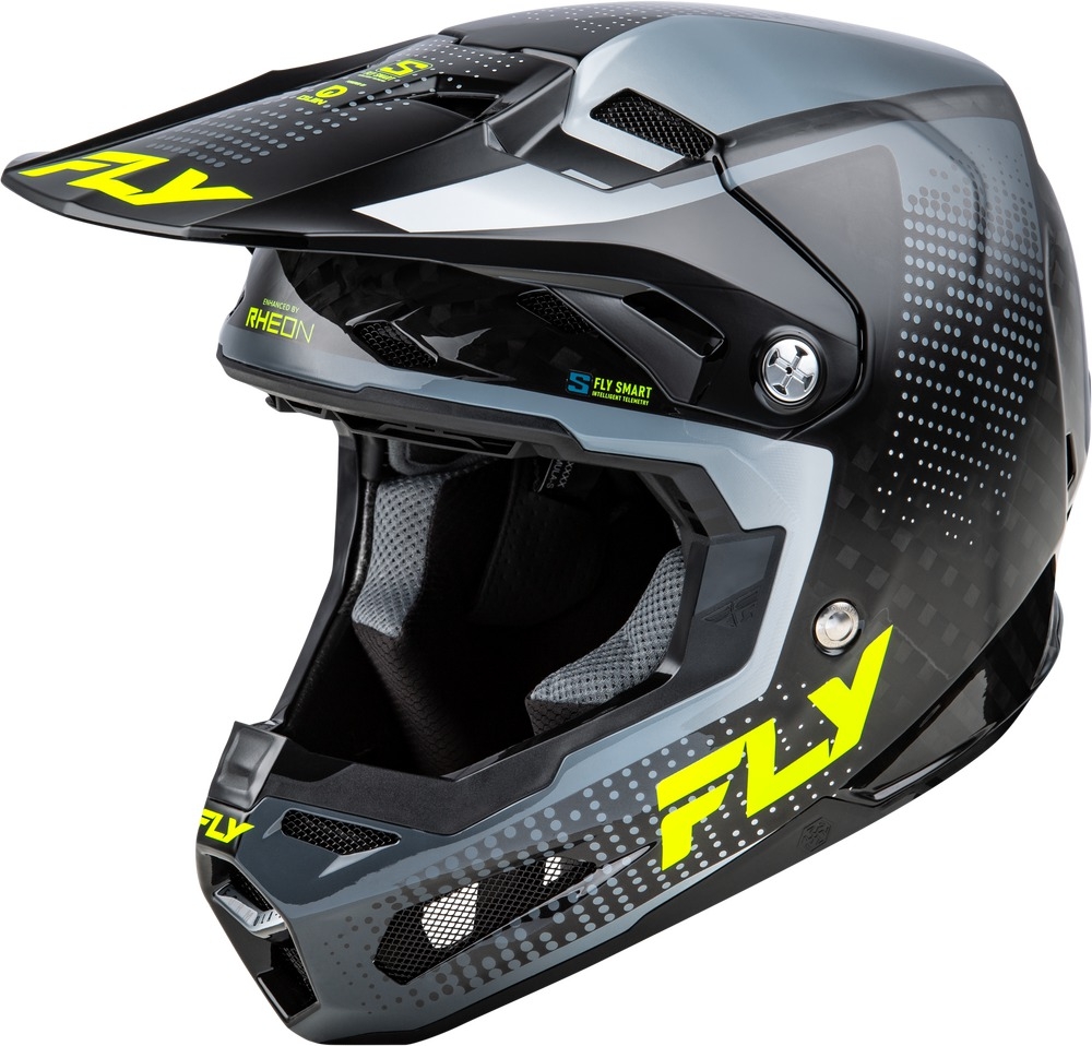 Motokrosová helma na motorku FLY Racing Formula S Carbon šedo-fluo žlutá Velikost: S