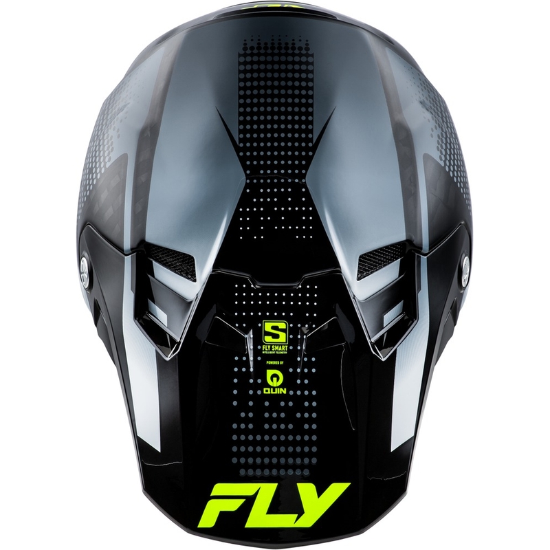 Motokrosová helma na motorku FLY Racing Formula S Carbon šedo-fluo žlutá