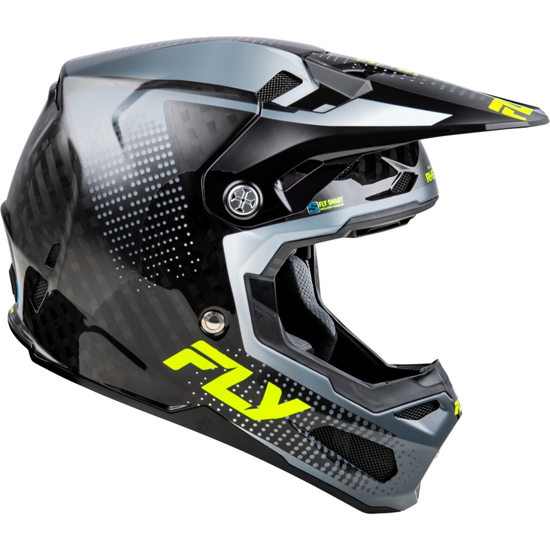 Motokrosová helma na motorku FLY Racing Formula S Carbon šedo-fluo žlutá