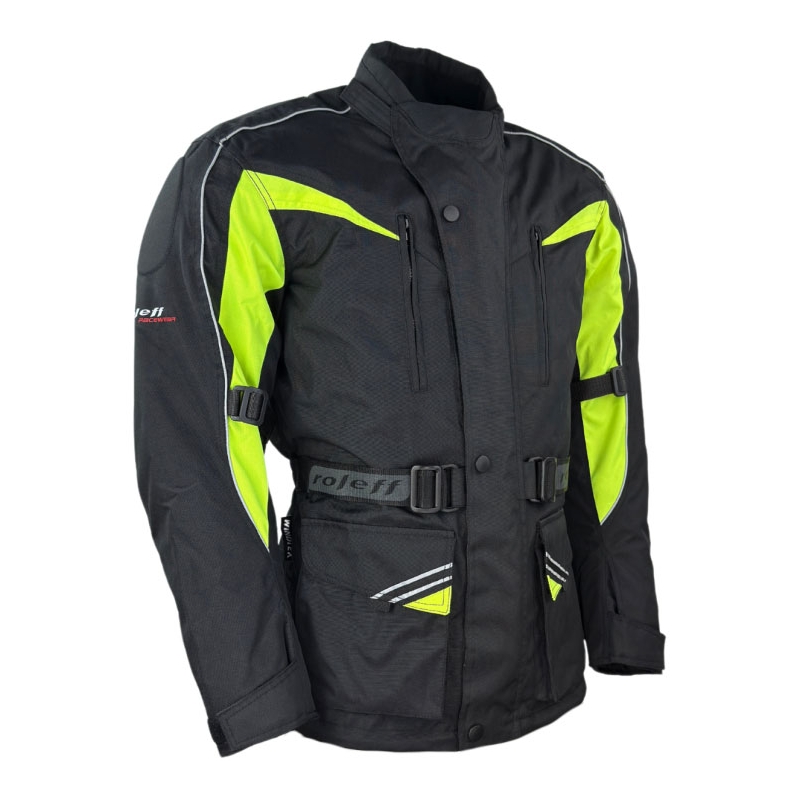 Bunda na motorku Roleff Kodra černo-fluo žlutá