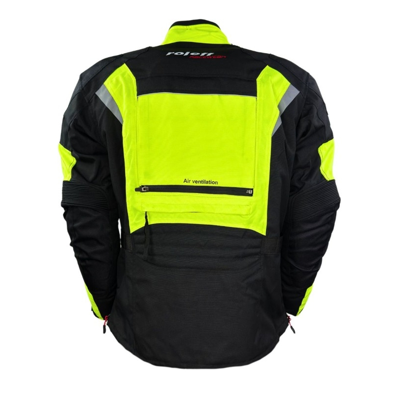 Bunda na motorku Roleff Kodra Enduro černo-fluo žlutá