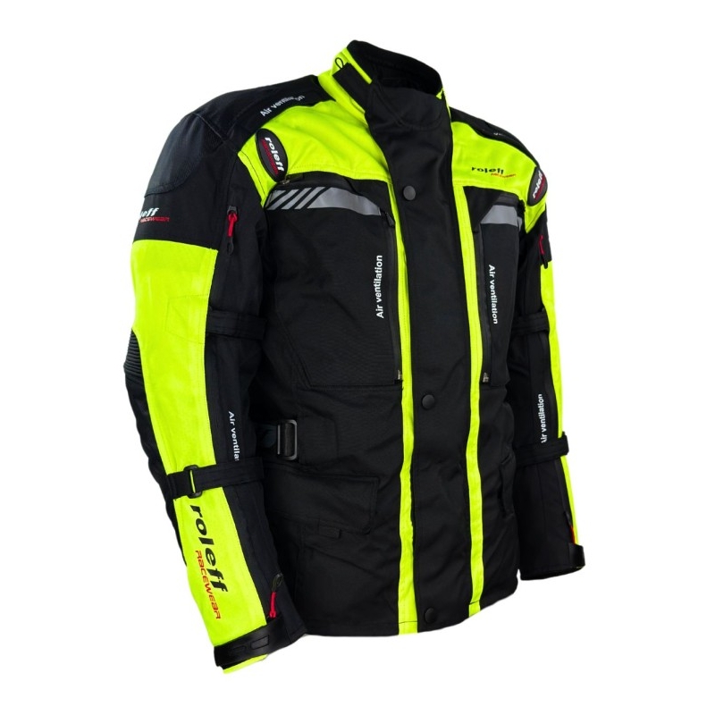 Bunda na motorku Roleff Kodra Enduro černo-fluo žlutá