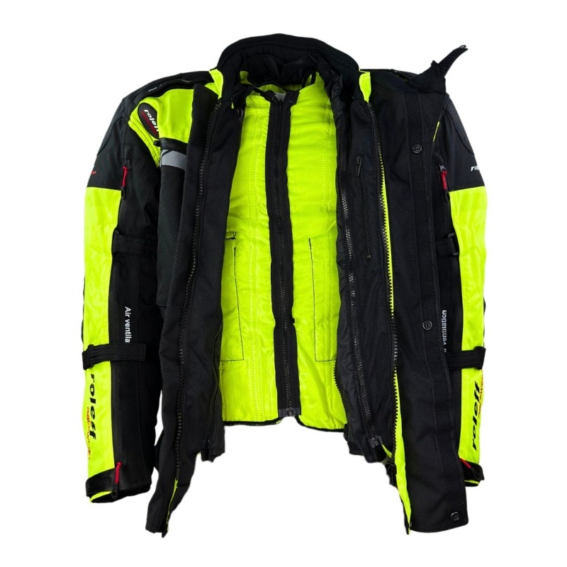 Bunda na motorku Roleff Kodra Enduro černo-fluo žlutá